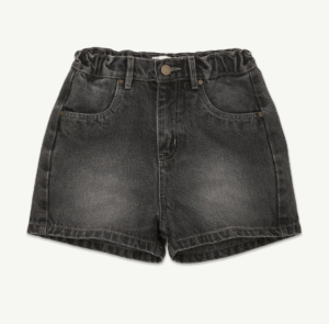 faded black denim shorts