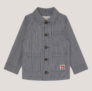 kids blue pinstripe shacket