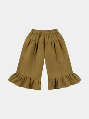 linen flared trousers
