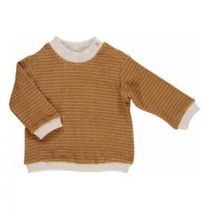 mustard striped terry sweater