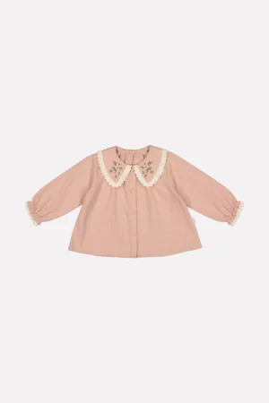 pink embroidered blouse