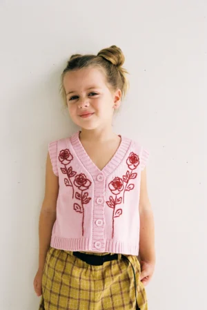 pink knit vest