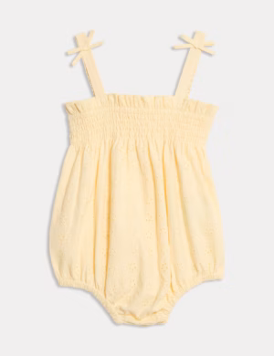 yellow broderie romper