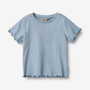 blue pointelle t-shirt
