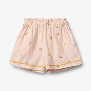 pink embroidered shorts