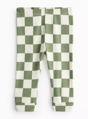 green check baby leggings
