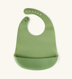 green silicone food bib