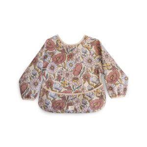 retro floral long sleeve bib