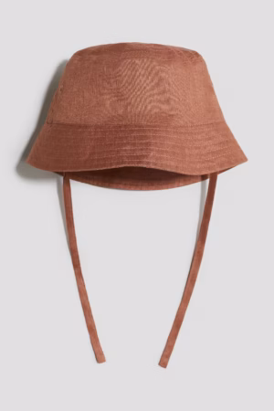 rust linen sun hat