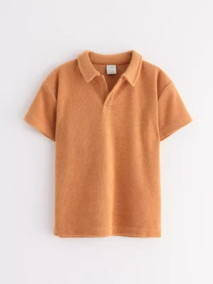rust short sleeved terry shirt