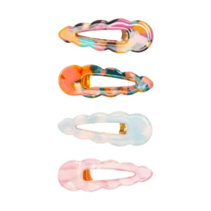 acetate scalloped hair clips