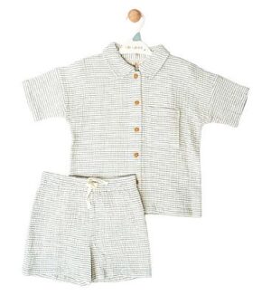 seersucker shirt and shorts set