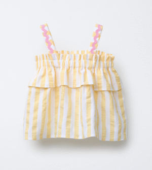 striped picot trim top