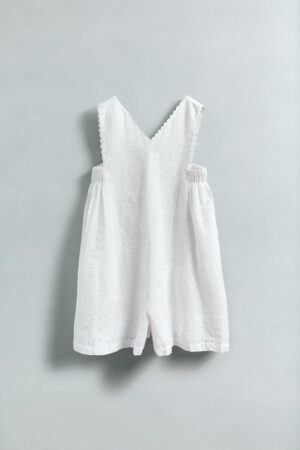 white embroidered playsuit
