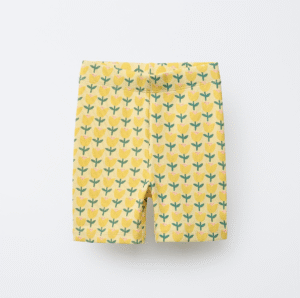 yellow printed cycle shorts