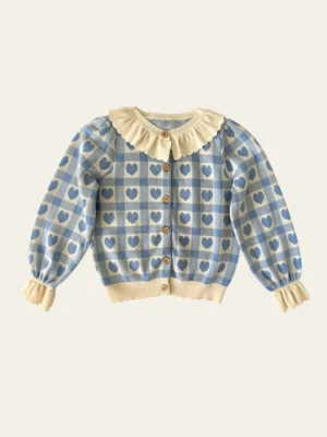blue heart cardigan