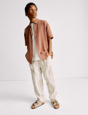 boys linen striped trousers