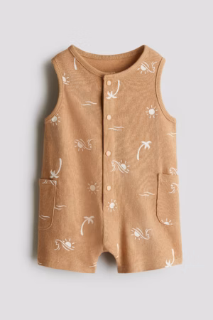 brown terry romper suit