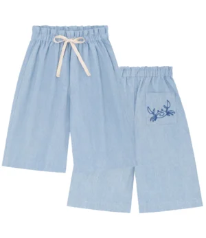 crab embroidered trousers