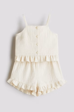 cream muslin two piece set