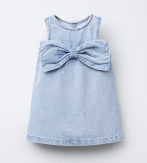 denim bow dress