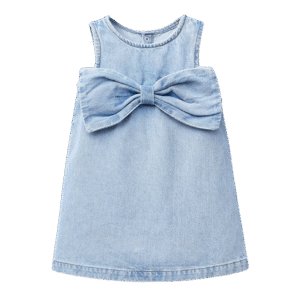 kids denim bow dress