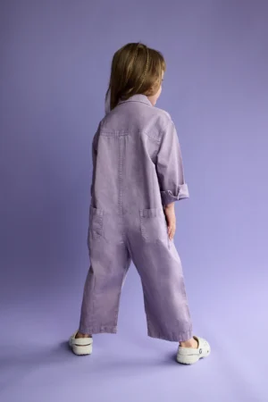 kids purple boiler suit