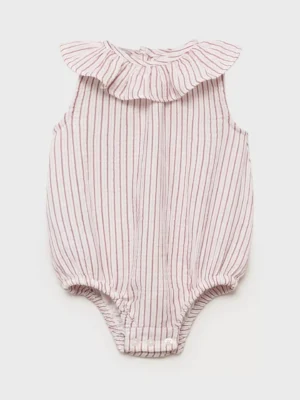 striped cotton frill romper