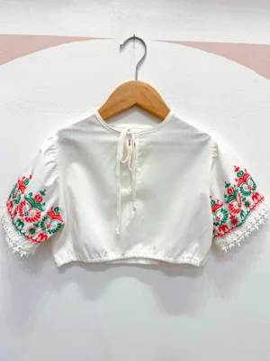 vintage white childs embroidered blouse
