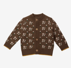 brown floral cardigan