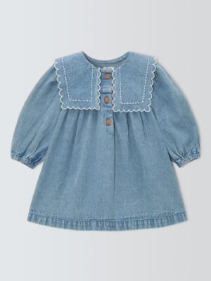 denim collar dress