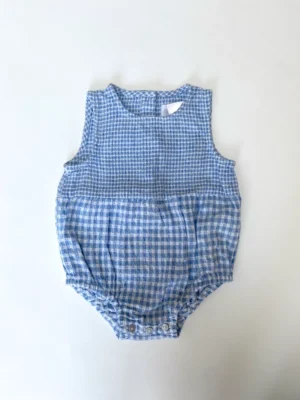 baby blue gingham romper
