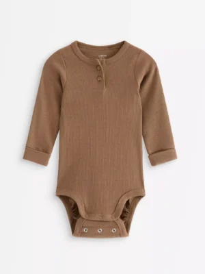 brown ribbed bodysuit