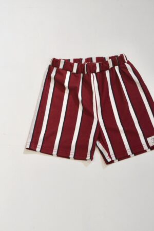 burgundy striped shorts
