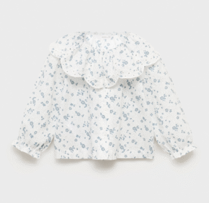 embroidered baby doll collared blouse