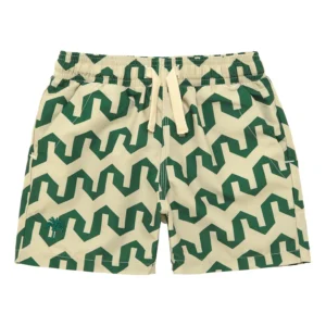 green print swim shorts