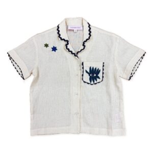 cream embroidered shirt