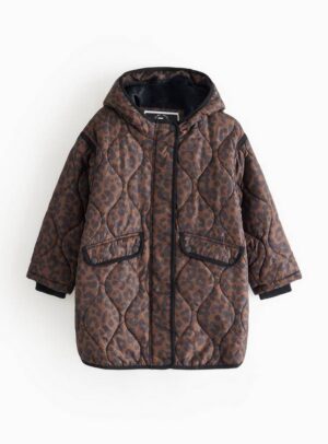 leopard kids quilted coat