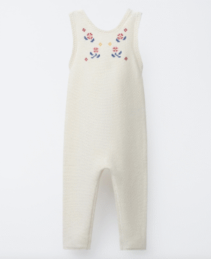 long cream knit dungarees