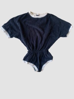 vintage navy towelling bodysuit