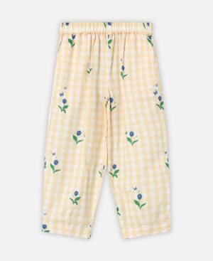 yellow check trousers