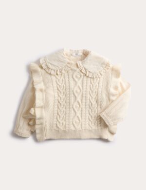 cream knit vest and blouse