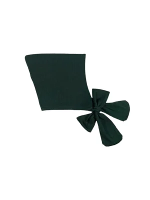 green ribbon baby bonnet