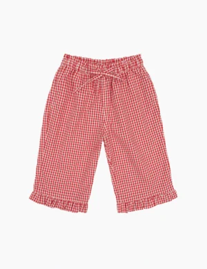 red gingham trousers