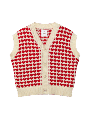 heart knitted waistcoat
