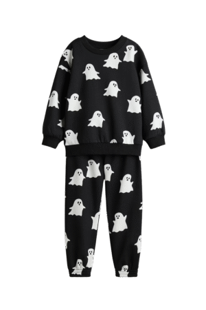black ghost print tracksuit