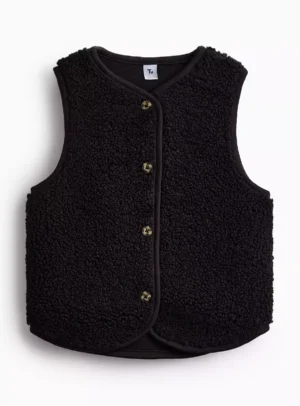 black fleece waistcoat