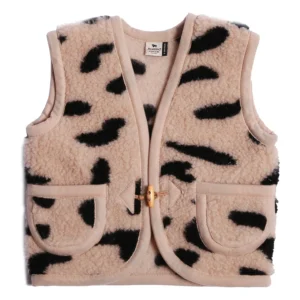 cheetah kids sheepskin vest