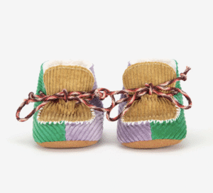 colour block corduroy baby booties