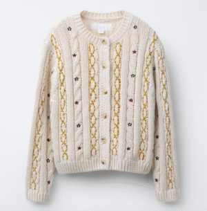 embroidered cardigan